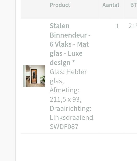stalen binnendeur, 80 tot 100 cm, Binnendeur, Nieuw, Ophalen of Verzenden