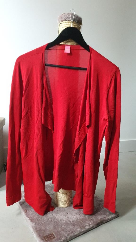 Kyra & Ko rood vest openvallend XL, Kleding | Dames, Truien en Vesten, Zo goed als nieuw, Maat 46/48 (XL) of groter, Rood, Ophalen of Verzenden