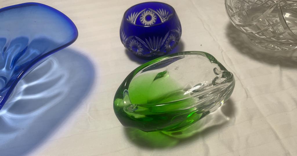 Gekleurde Kristallen Decoratie Set, Antiek en Kunst, Antiek | Glas en Kristal, Ophalen of Verzenden