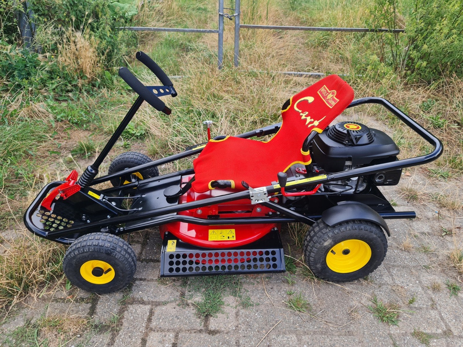 Wolf Cart zitmaaier met Honda 4 takt  motor, Tuin en Terras, Grasmaaiers, Ophalen, Gebruikt, 50 cm of meer, Versnellingen