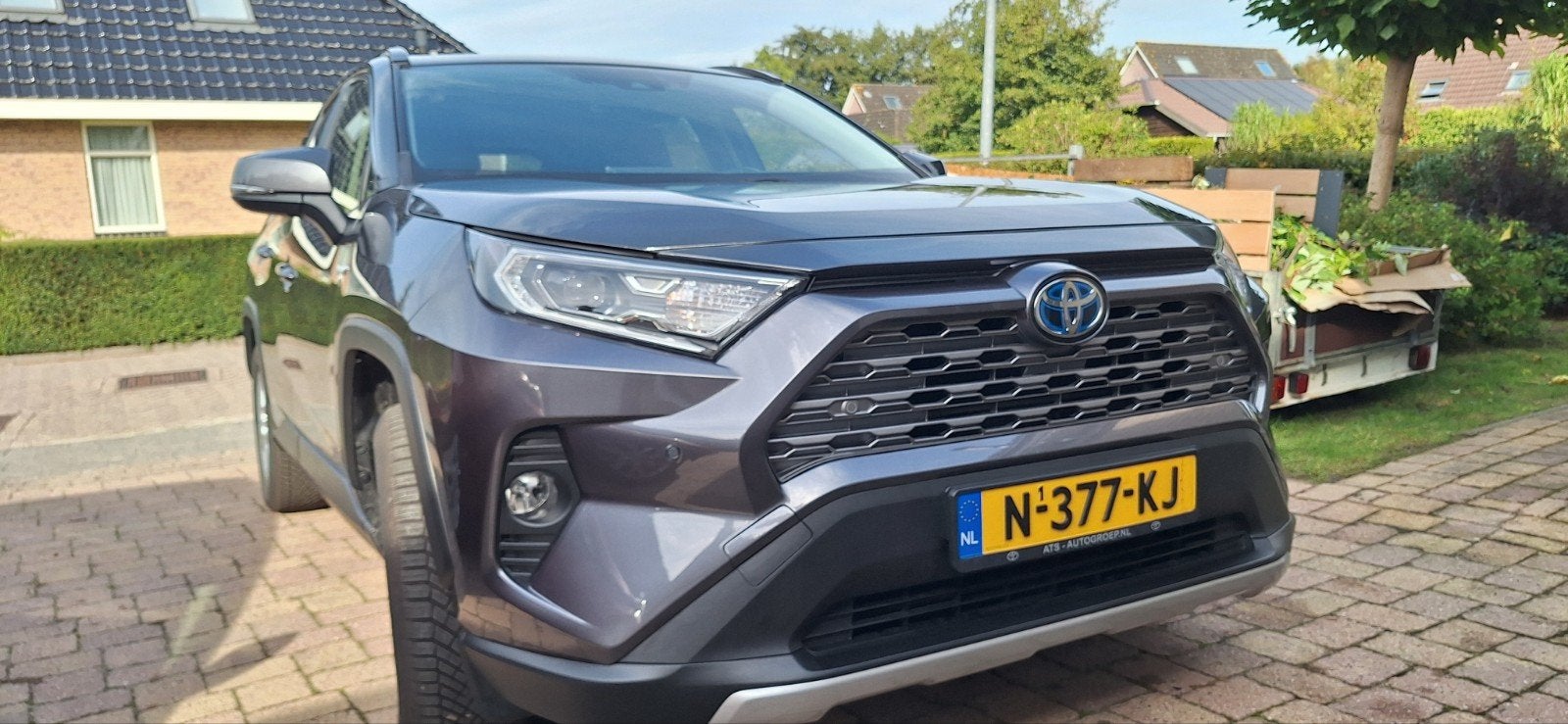 Toyota Rav4 2.5 Hybrid 222pk CVT AWD 2019 Grijs, Auto's, Automaat, Stof, 4 cilinders, 2487 cc