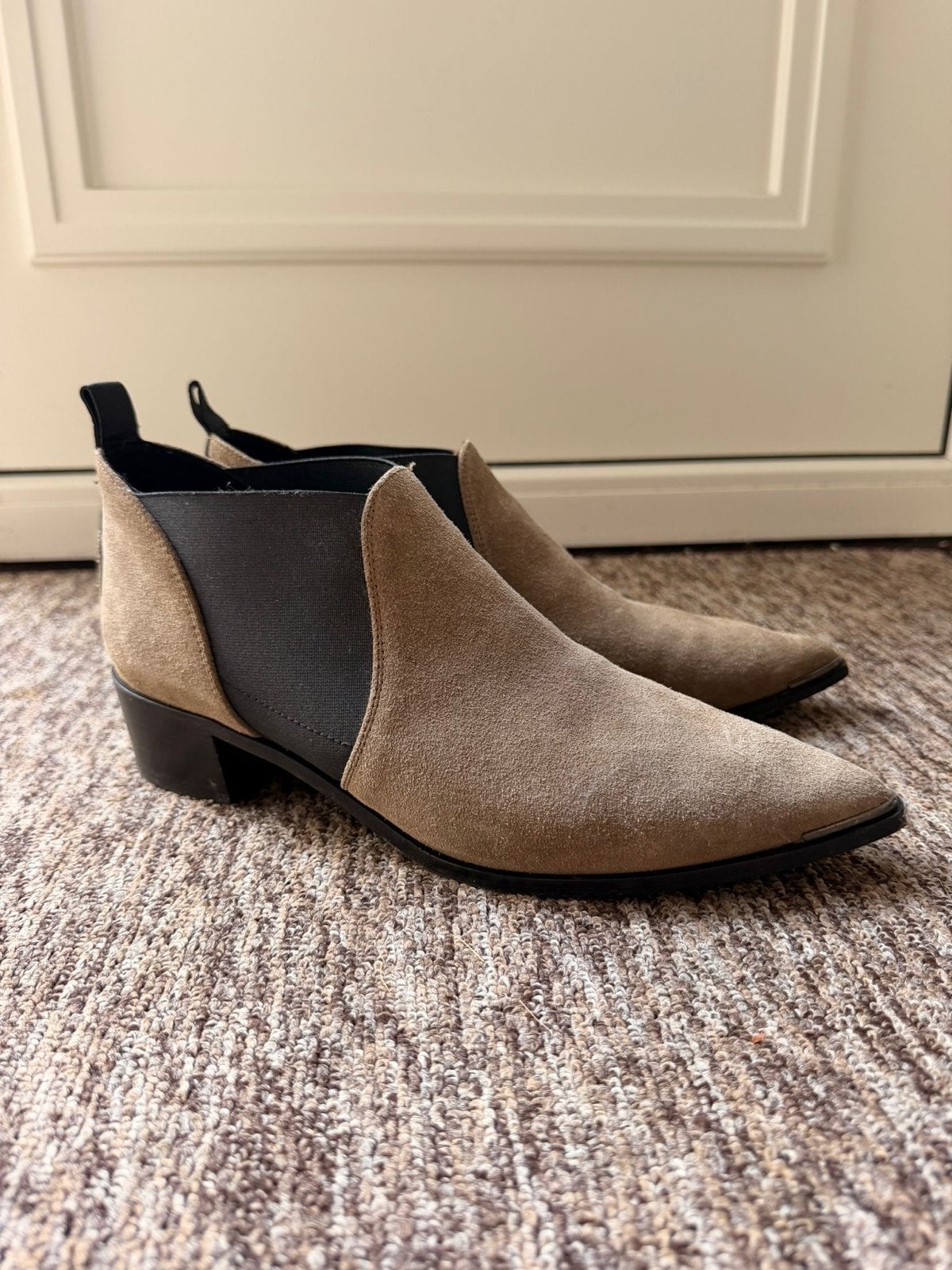 Acne Studios Enkellaarsjes - Maat 40, Ophalen, Gedragen, Beige, Lage of Enkellaarzen