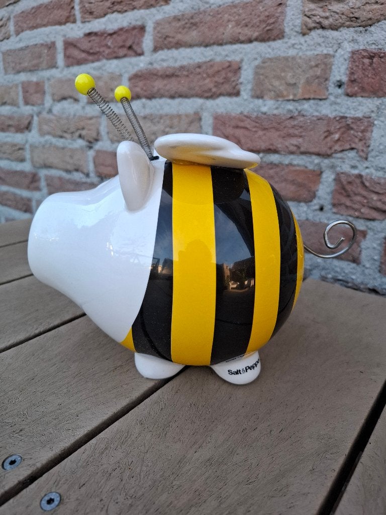 Spaarpot varken/bij, Ophalen of Verzenden, Zo goed als nieuw, Steen, Aardewerk of Keramiek, Dier
