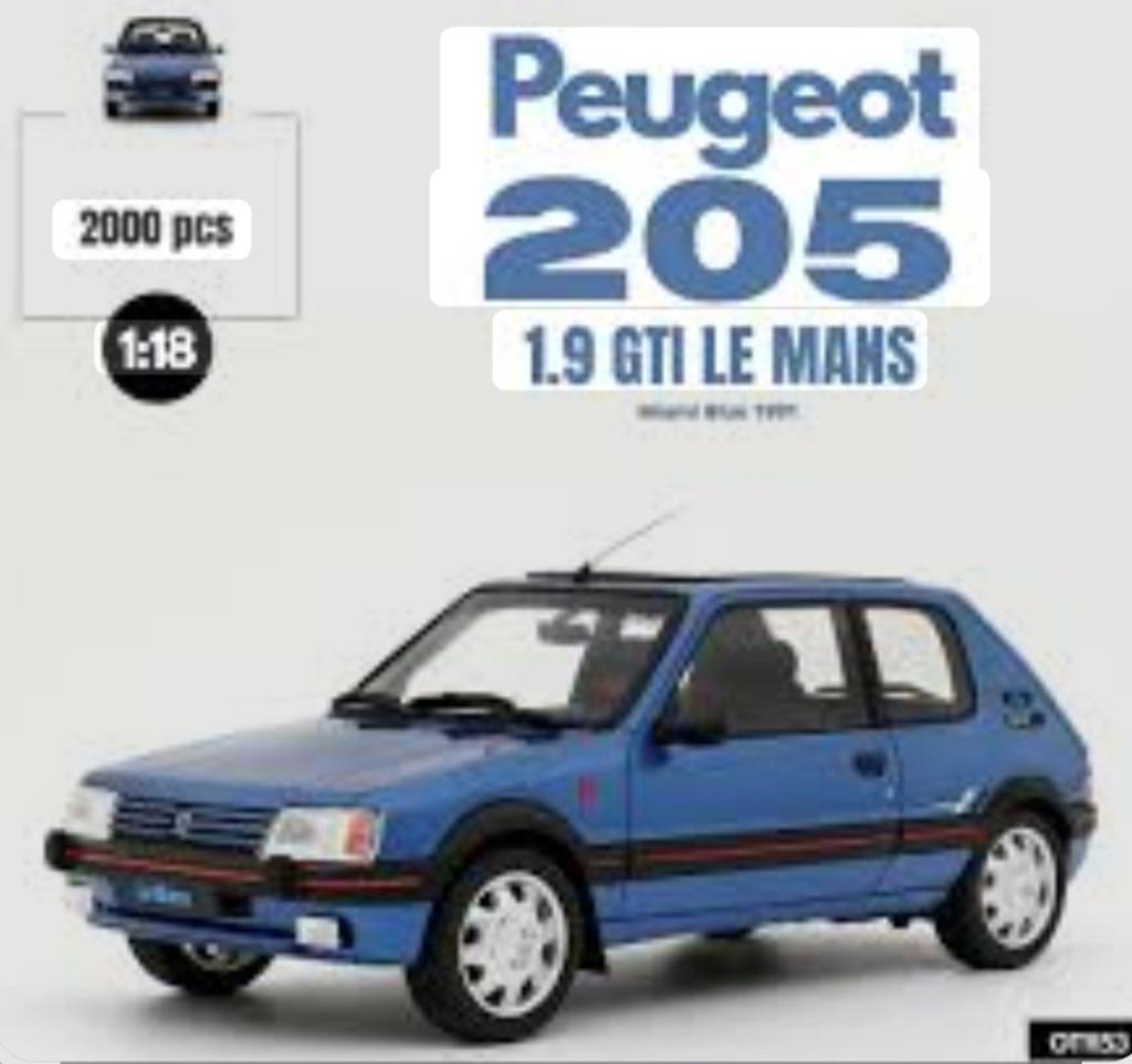 1:18 Peugeot 205 1.9 GTi Le Mans 1991 Miami blauw Ottomobile, Ophalen of Verzenden, Nieuw, Auto, OttOMobile