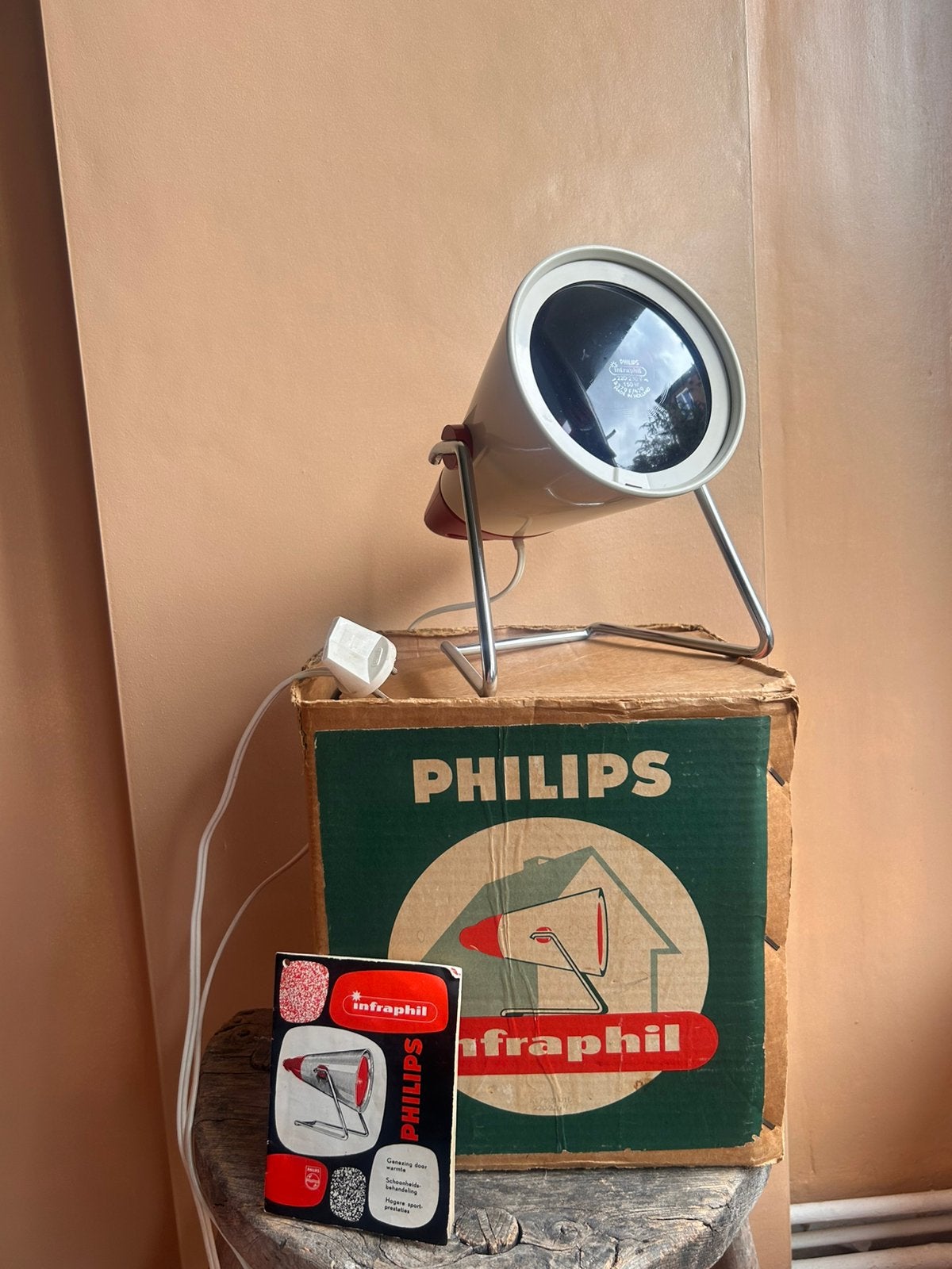 Philips infraphil infrarood retro vintage lamp, Ophalen of Verzenden, Zo goed als nieuw