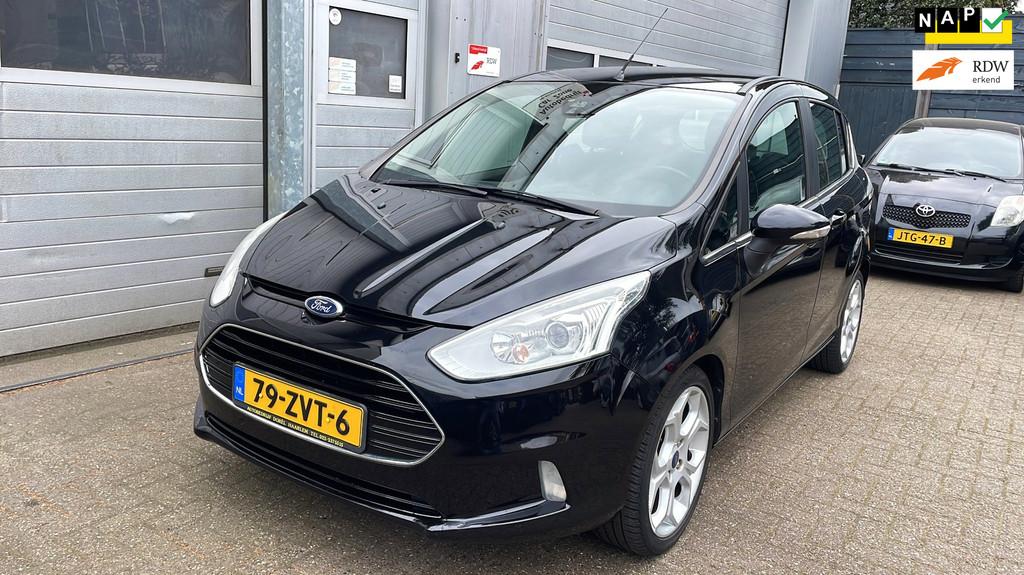 Ford B-Max 1.0 EcoBoost Titanium-Leder-Clima-Cruise-Trekhaak, Voorwielaandrijving, Euro 5, Gebruikt, Zwart