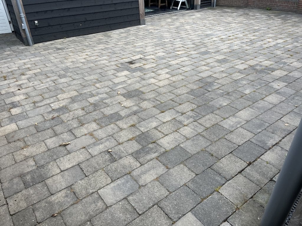 Betonstenen Abbeystones 20x30x6cm grijs/zwart - ca. 105 m2, Tuin en Terras, Tegels en Klinkers, Ophalen, Gebruikt, 10 m² of meer