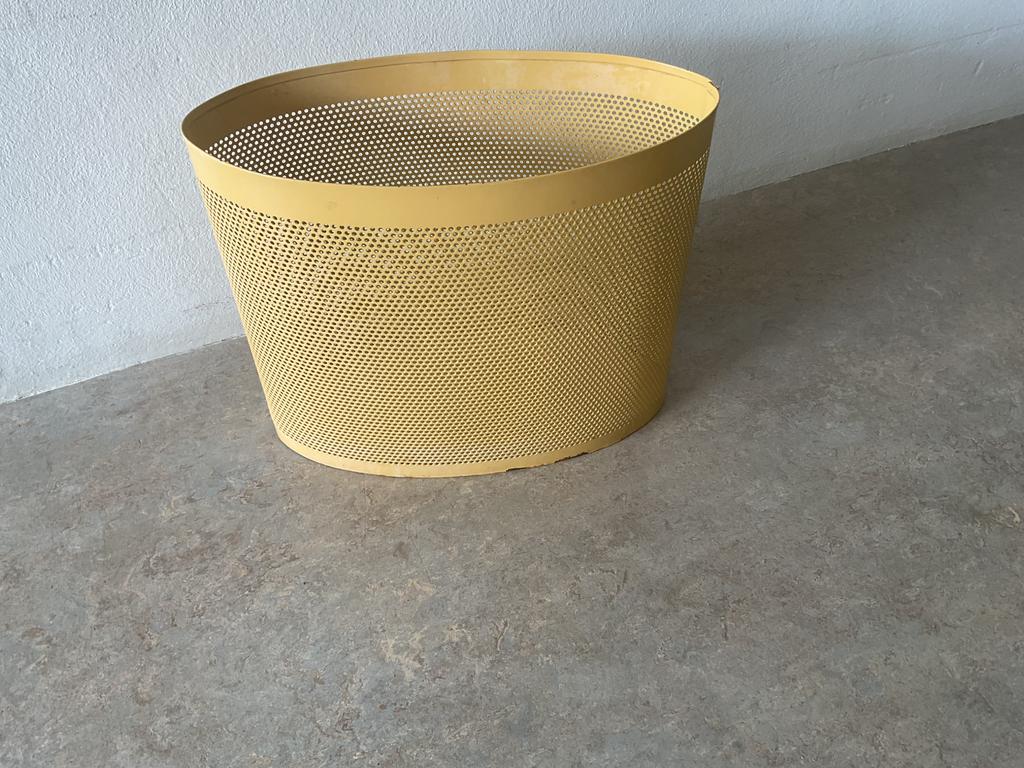 Vintage Stalen Prullenbak Jaren 60/70, Minder dan 10 liter, Ophalen, Gebruikt, Metaal