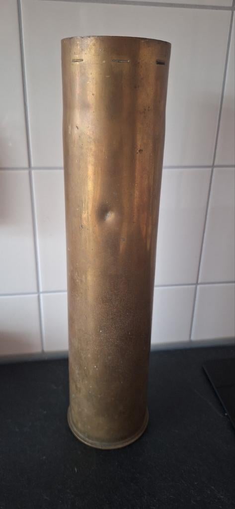 Granaathuls, inscriptie 1943, 75mm M18, 2e WO, Verzamelen, Militaria | Tweede Wereldoorlog, Ophalen, Nederland, Boek of Tijdschrift