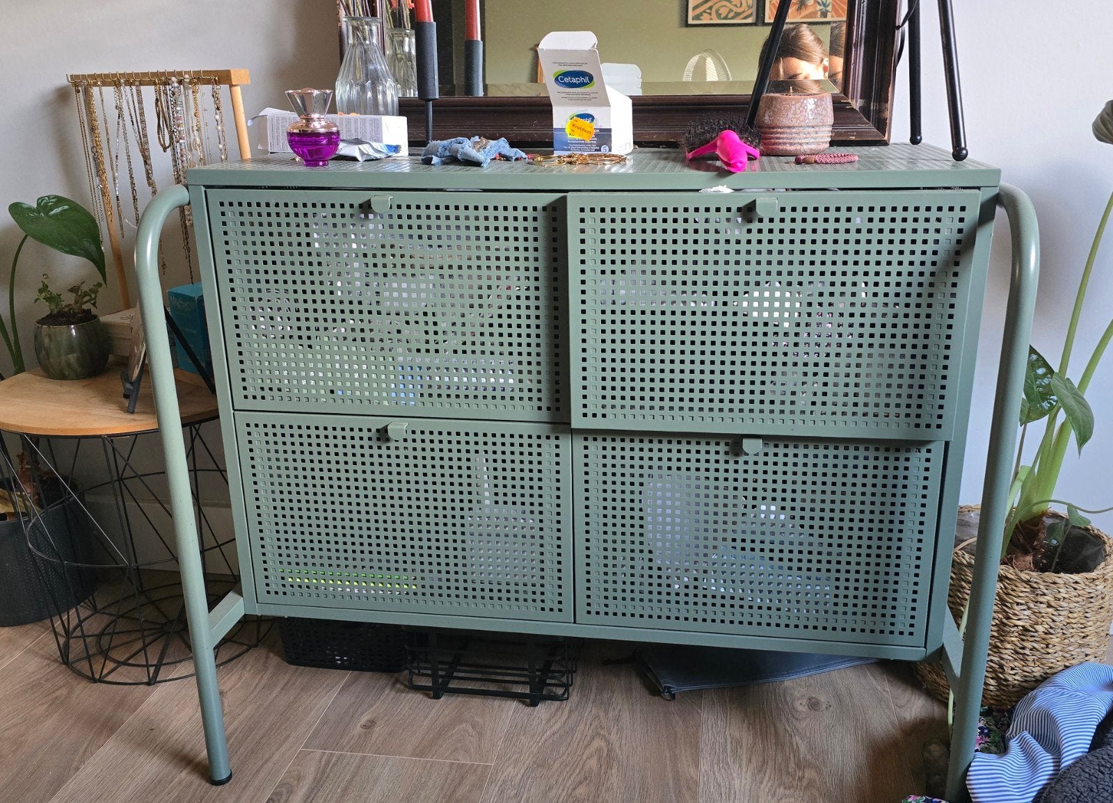 ikea nikkeby ladekast groen, Ophalen, 100 tot 150 cm, Zo goed als nieuw, 3 of 4 laden