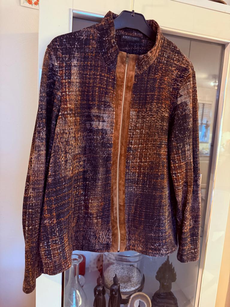 Roberto Sarto Jasje - Bruin/Zwart Patroon maat 42, Kleding | Dames, Ophalen of Verzenden, Zo goed als nieuw, Maat 38/40 (M), Bruin