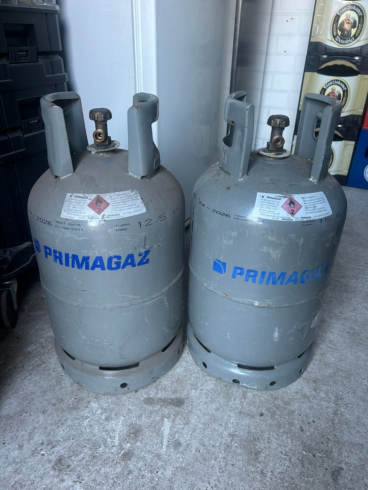2x gasfles Primagaz 12,5kg, Ophalen, Gebruikt