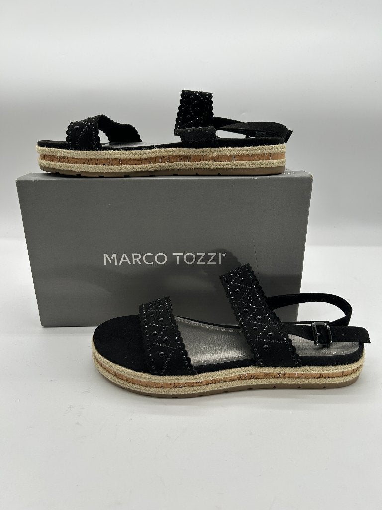 Marco Tozzi maat 41 – zwarte sandalen met diep profielzool, Kleding | Dames, Schoenen, Verzenden, Zwart, Marco Tozzi, Nieuw
