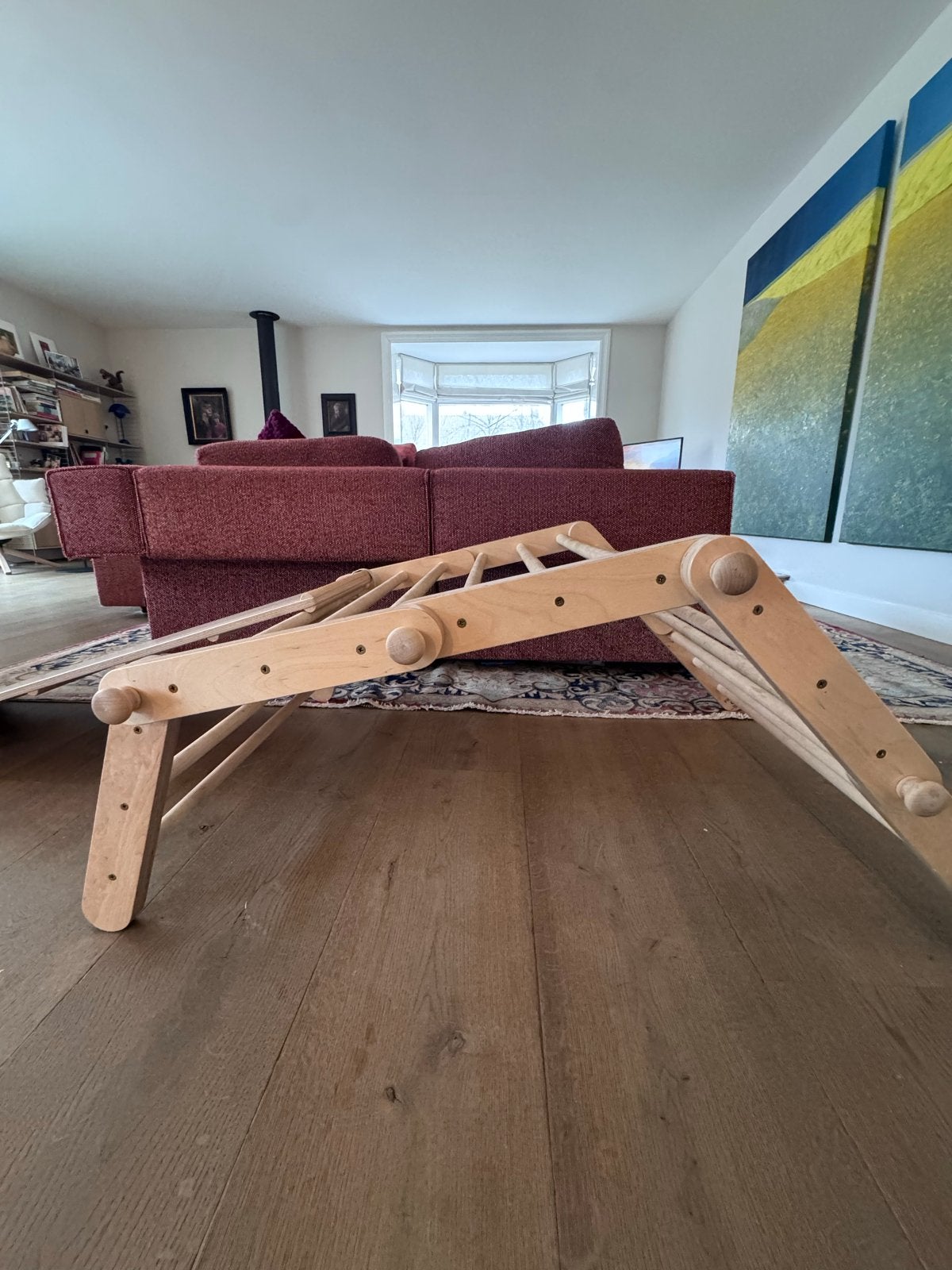 Houten Klimrek Ette Tete met Glijbaan - Montessori Speelgoed, Ophalen, Zo goed als nieuw, Klimwand