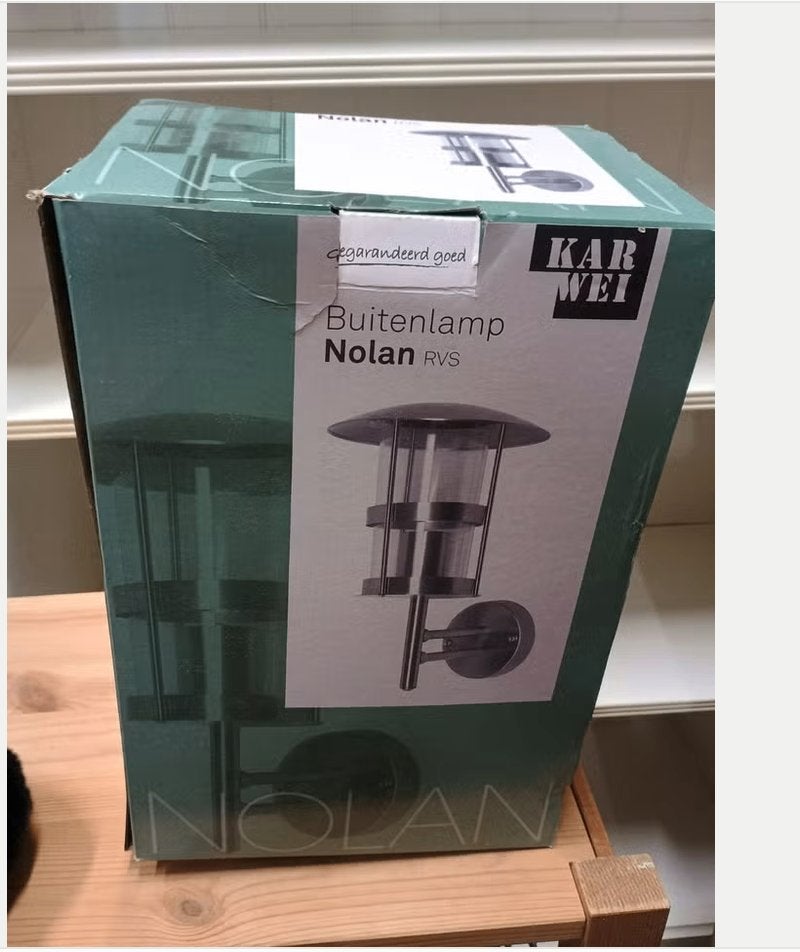 Nieuw RVS buitenlamp Nolan Karwei, Tuin en Terras, Buitenverlichting, Ophalen, ., Wandlamp, Nieuw