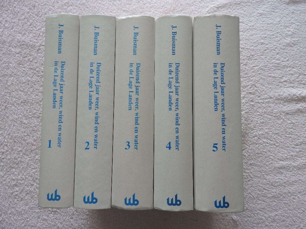 Duizend jaar weer, wind en water in de Lage Landen dl 1 tm 5, Ophalen of Verzenden, Zo goed als nieuw