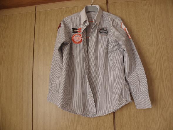 Origineel grijs wit katoen overhemd McGREGOR SPYKER 164 goed, Gebruikt, McGregor, Overhemd of Blouse, Ophalen of Verzenden