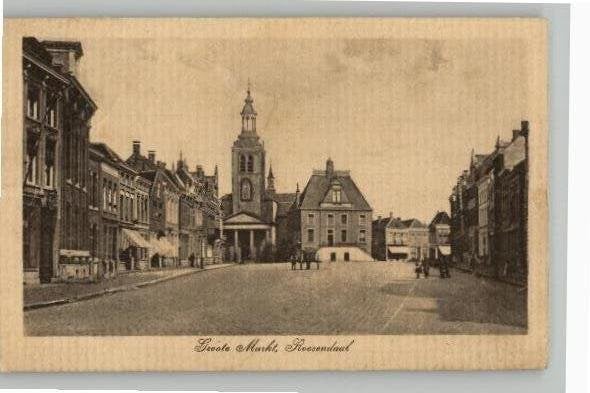 Roosendaal Groote Markt st 1917 uitg E. van Helvert, Ophalen of Verzenden, Voor 1920, Gelopen, Noord-Brabant