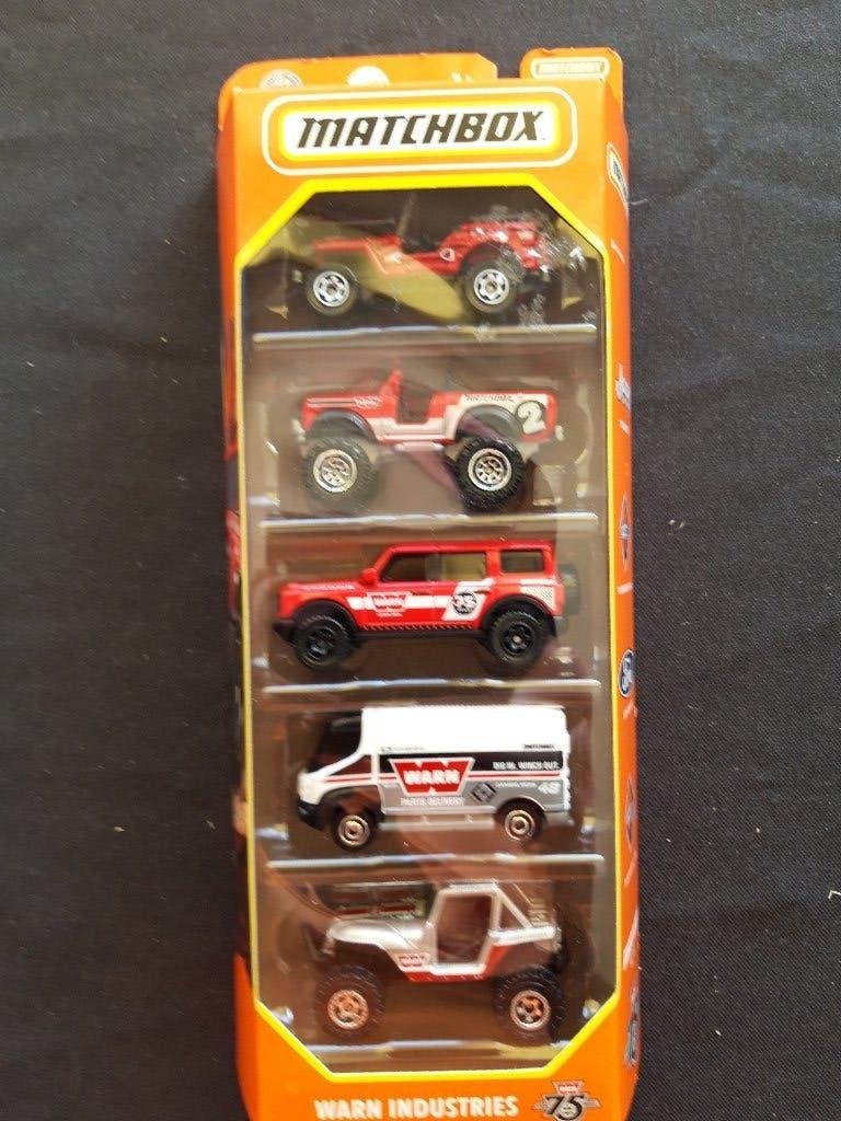 Matchbox WARN Jubileumset 5 stuks, Bronco Scout Jeep, Ophalen of Verzenden, Nieuw, Auto
