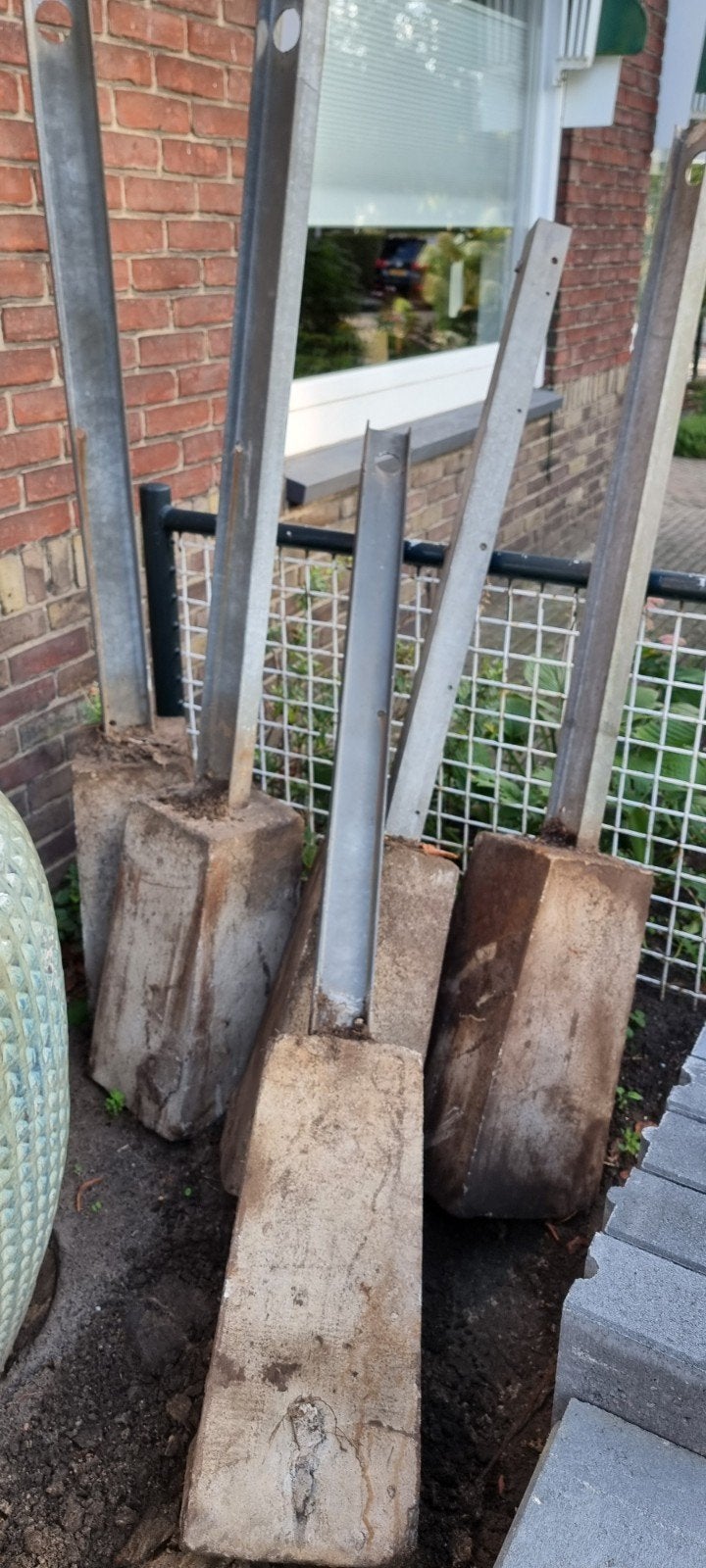palen met betonnenvoet, Tuin en Terras, Ophalen, Minder dan 180 cm, Palen