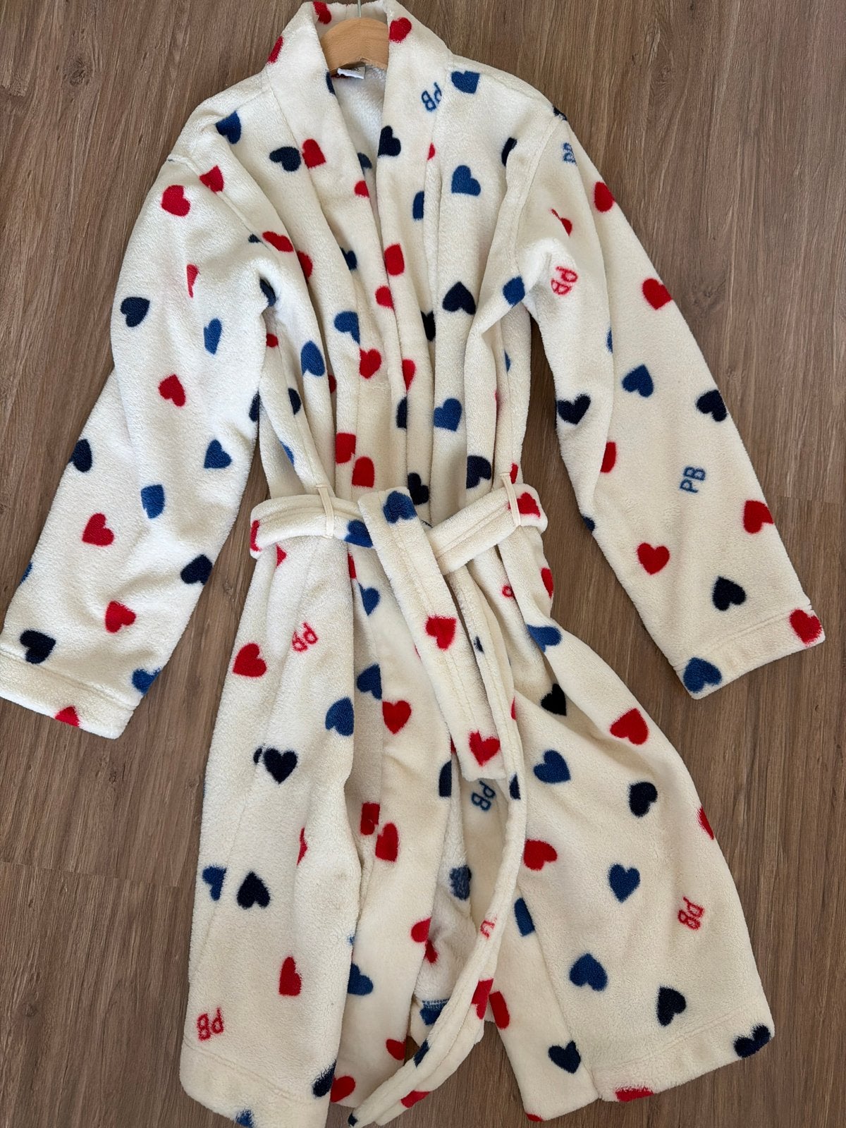 Badjas Petit Bateau met hartjes, maat 152, Ophalen of Verzenden, Zo goed als nieuw, Jongen of Meisje, Nacht- of Onderkleding
