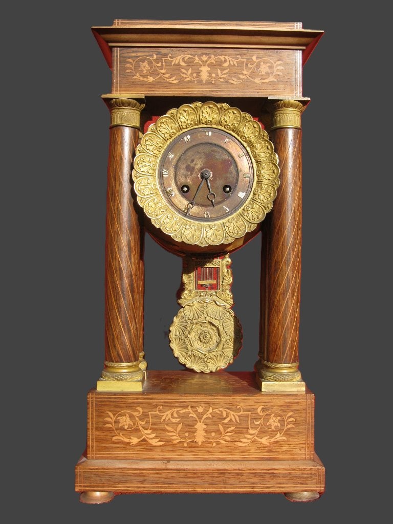 Antiek Franse Napoleon EMPIRE klok met inleg., Ophalen