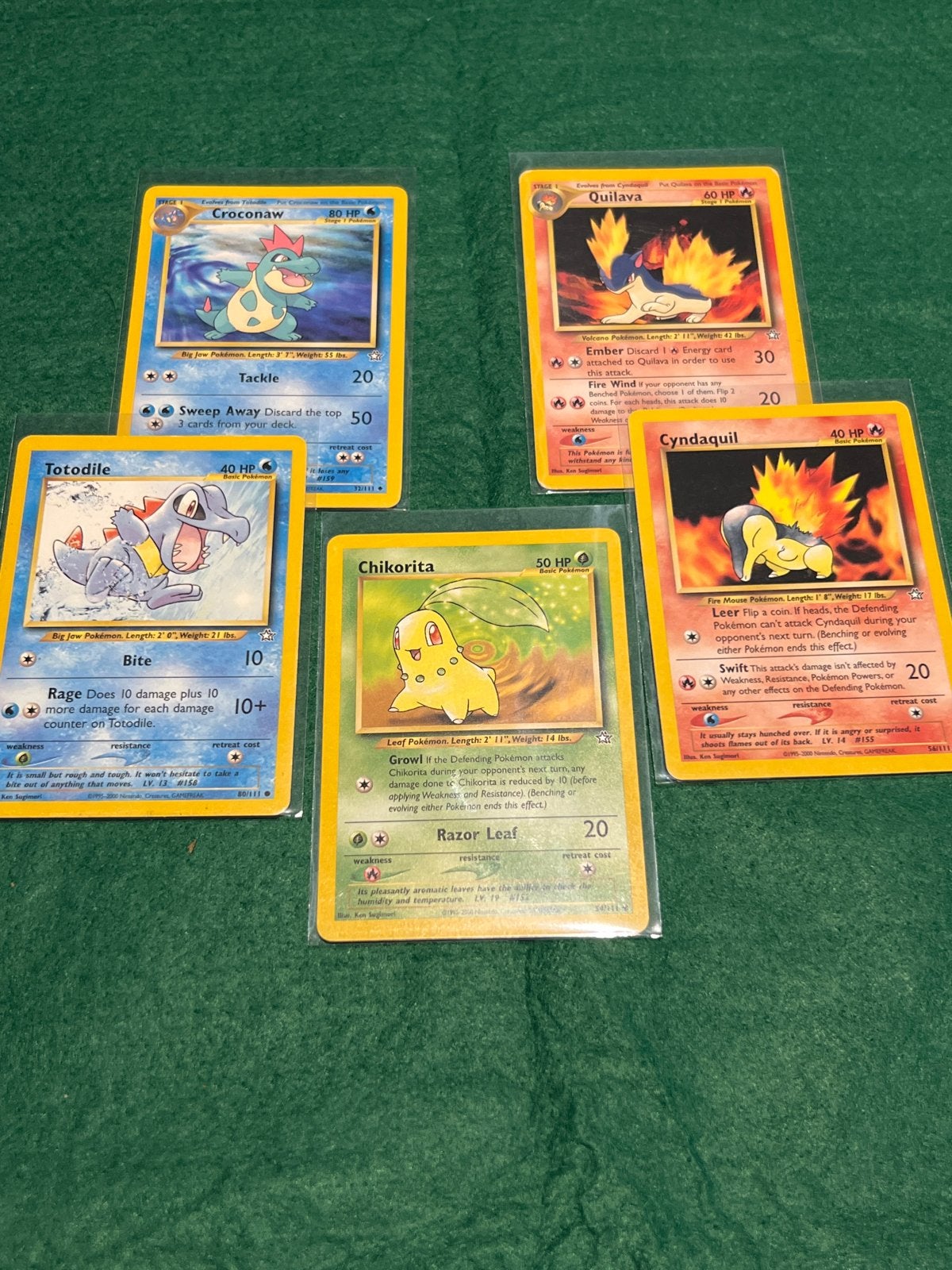 Pokémon Neo Genesis : Cyndaquil, Totodile, Chikorita, Ophalen, Gebruikt, Meerdere kaarten