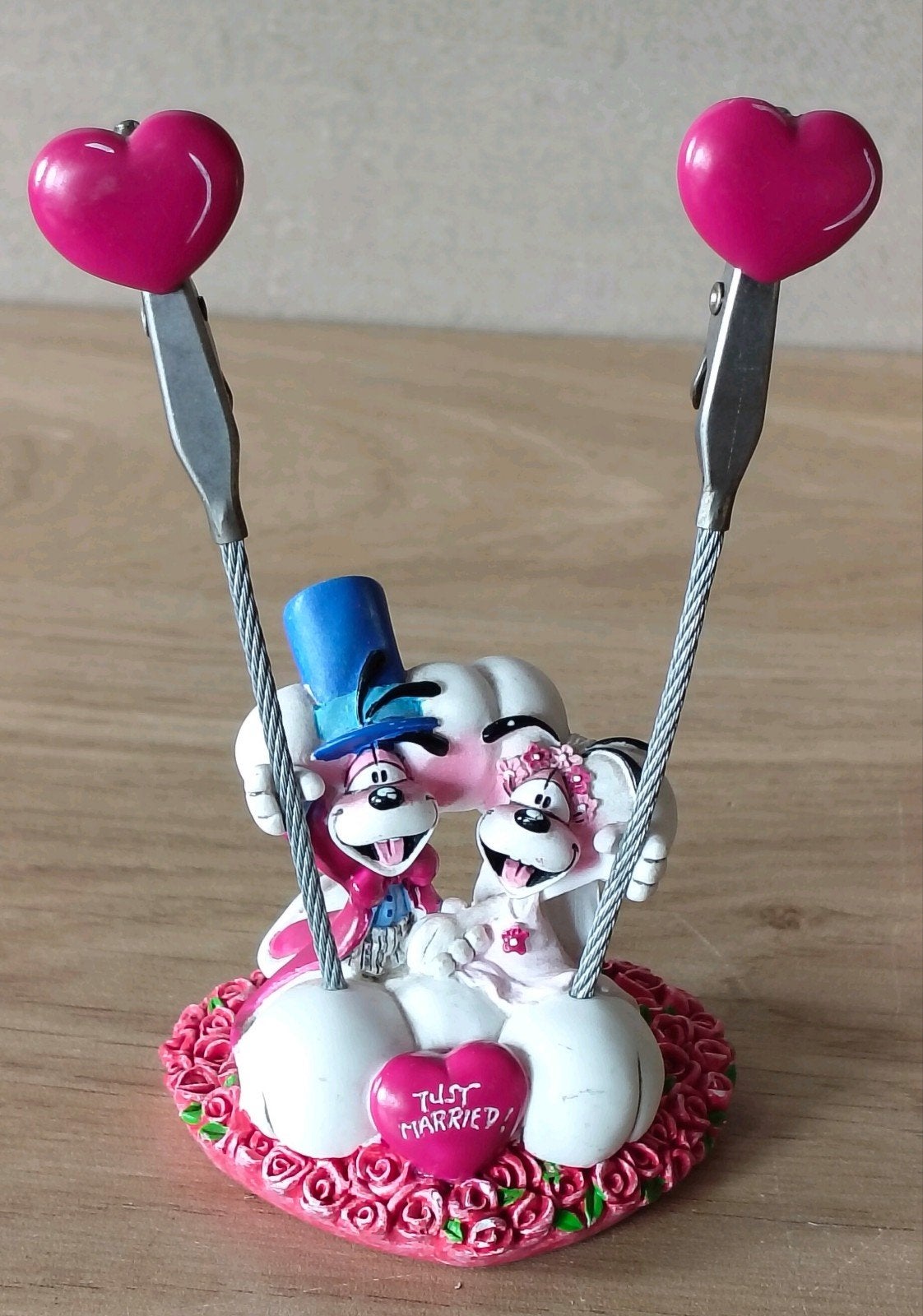 Diddl en Diddlina Just Married beeldje met fotoklemmen, Verzamelen, Verzenden, Verschillende figuren, Zo goed als nieuw, Beeldje of Figuurtje