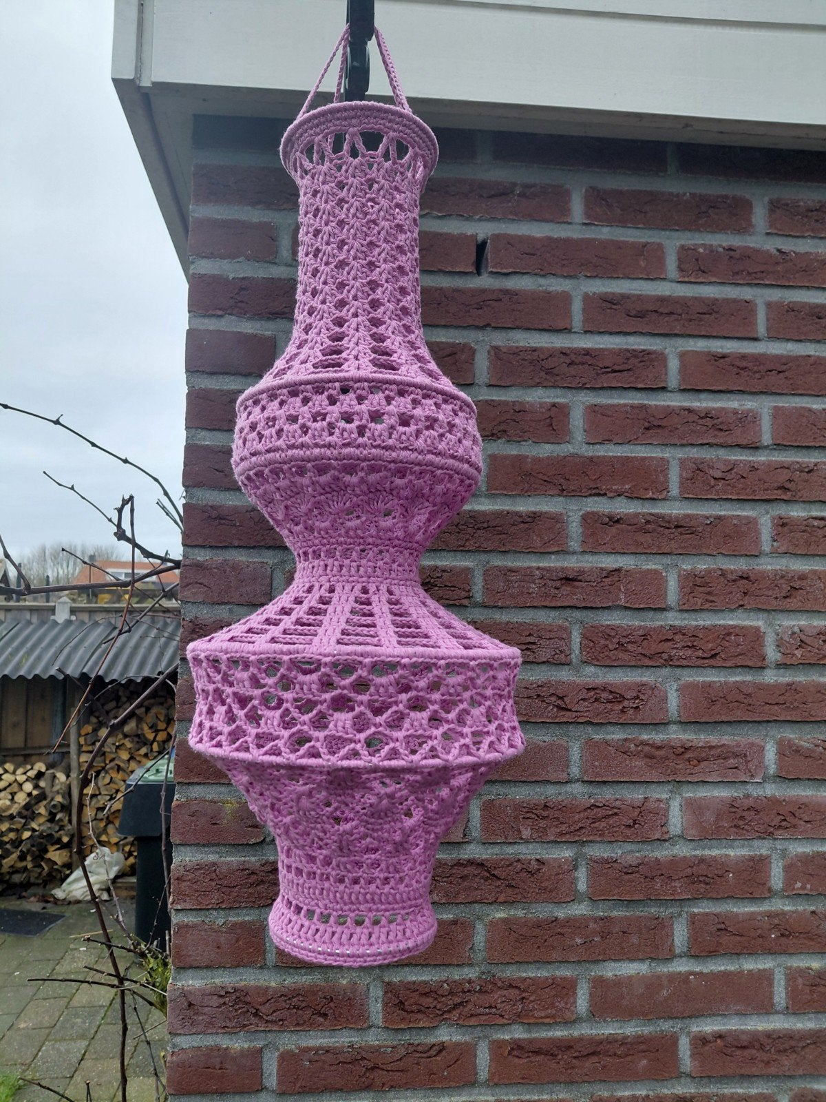 Gehaakte kroonluchter/lampion, Ophalen of Verzenden, Nieuw, Haken, Overige typen