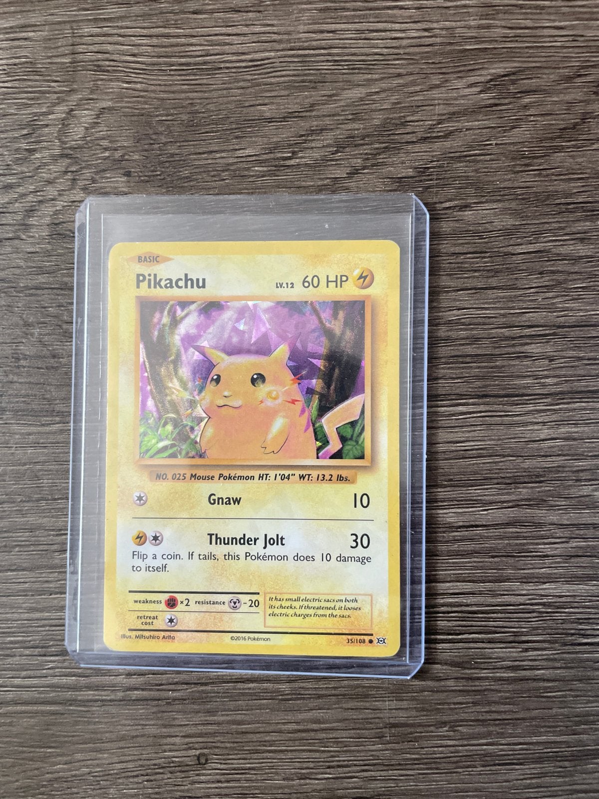 Pikachu Pokémon Kaart - Basis, LV.12, 60 HP, Ophalen of Verzenden, Zo goed als nieuw, Losse kaart