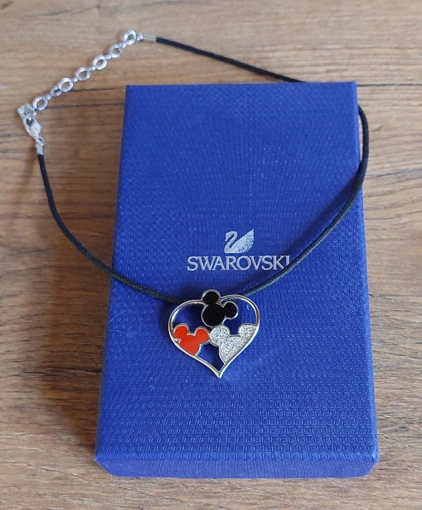 Swarovski Mickey Mouse Hart Ketting - Zo goed als nieuw, Verzamelen, Swarovski, Ophalen of Verzenden, Zo goed als nieuw, Sieraad of Horloge