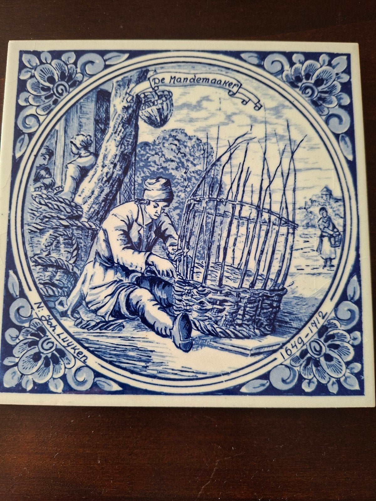 delftsblauw wandtegeltje, Gebruikt, 15 cm, Ophalen of Verzenden, Blauw