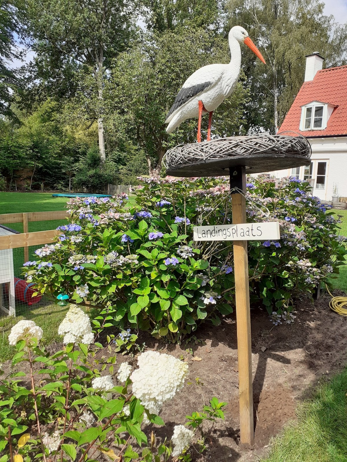 Ooievaar op nest, ooievaar, baby, geboorte, geboortebord, Ophalen, Zo goed als nieuw, Geboortebord