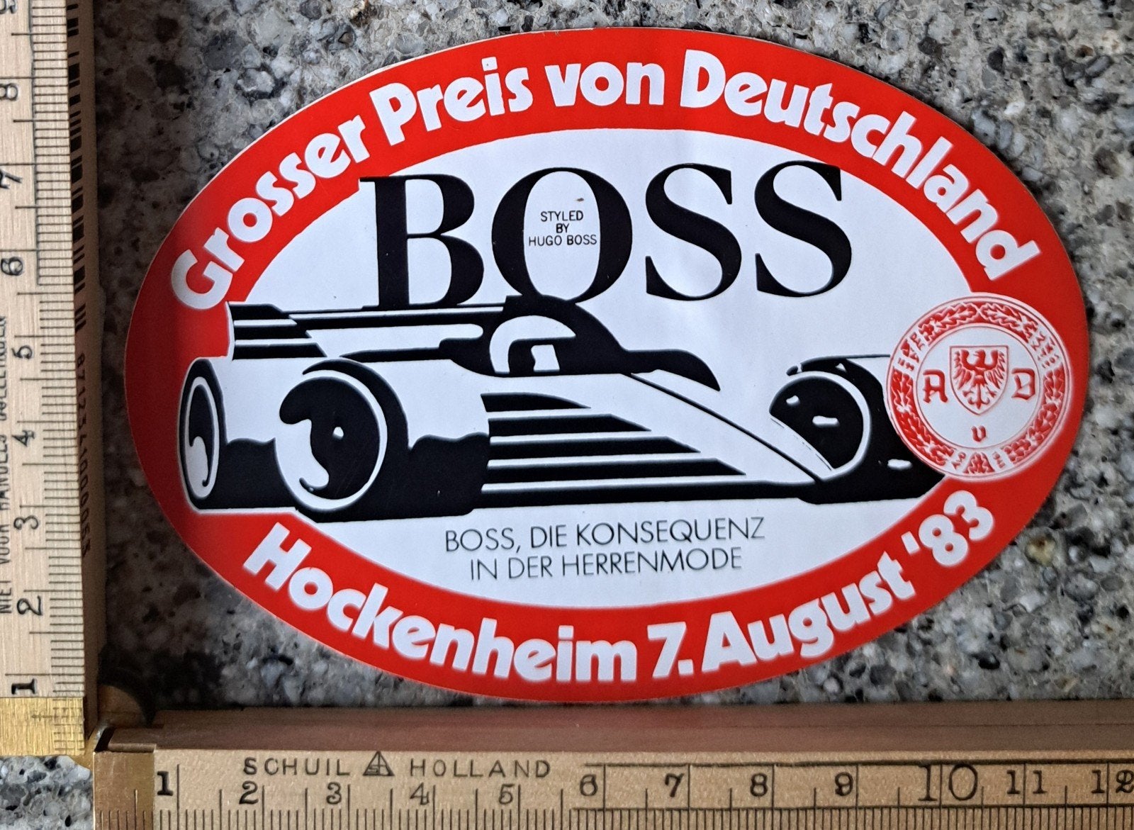Vintage sticker Formule 1 grote prijs Duitsland Hockenheim, Verzamelen, Ophalen of Verzenden, Zo goed als nieuw