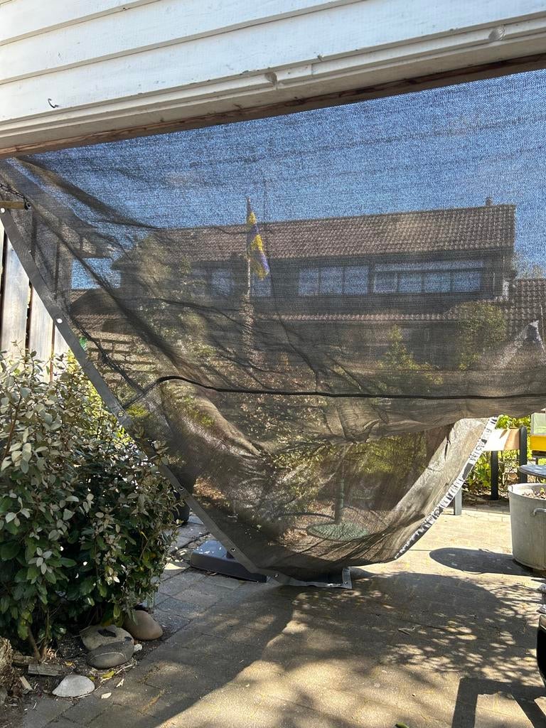 Zwart schaduwdoek / zonnedoek PVCmet ringen, Tuin en Terras, Ophalen of Verzenden, Nieuw