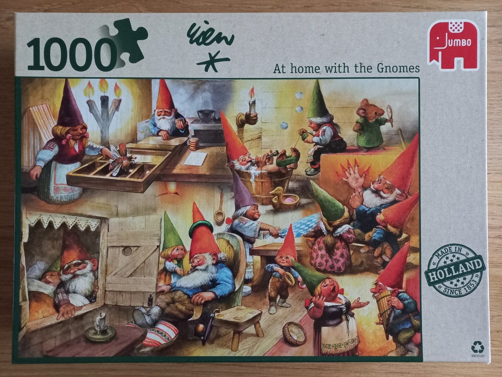 Jumbo puzzel 1000, kabouterpuzzel, Rien Poortvliet COMPLEET!, Ophalen of Verzenden, Zo goed als nieuw