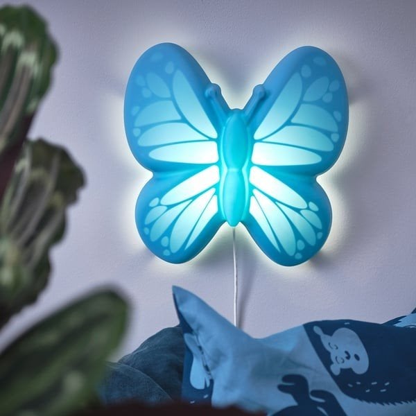 Ikea Upplyst - blauw vlinder lampje, Kunststof, Blauw, Nieuw, Ophalen of Verzenden