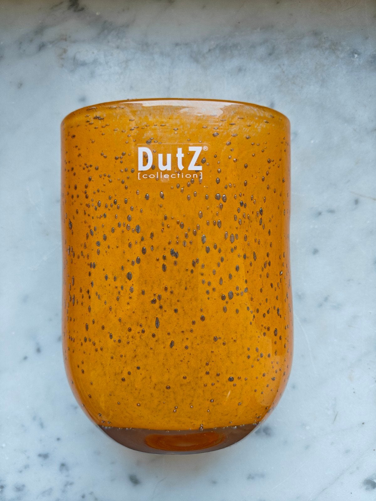 DutZ Collection Oranje Glas Vaas/Windlicht, Oranje, Ophalen of Verzenden, Minder dan 50 cm, Glas