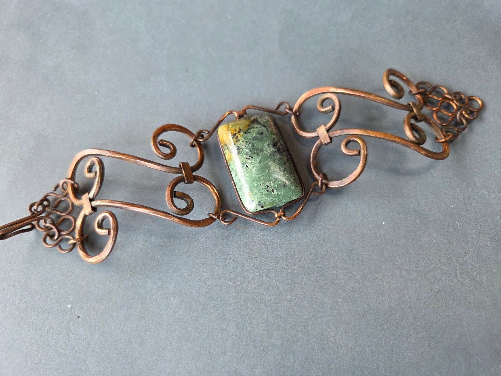 oude armband copper gemstone jasper??, Verzenden, Zo goed als nieuw, Bruin, Met edelsteen