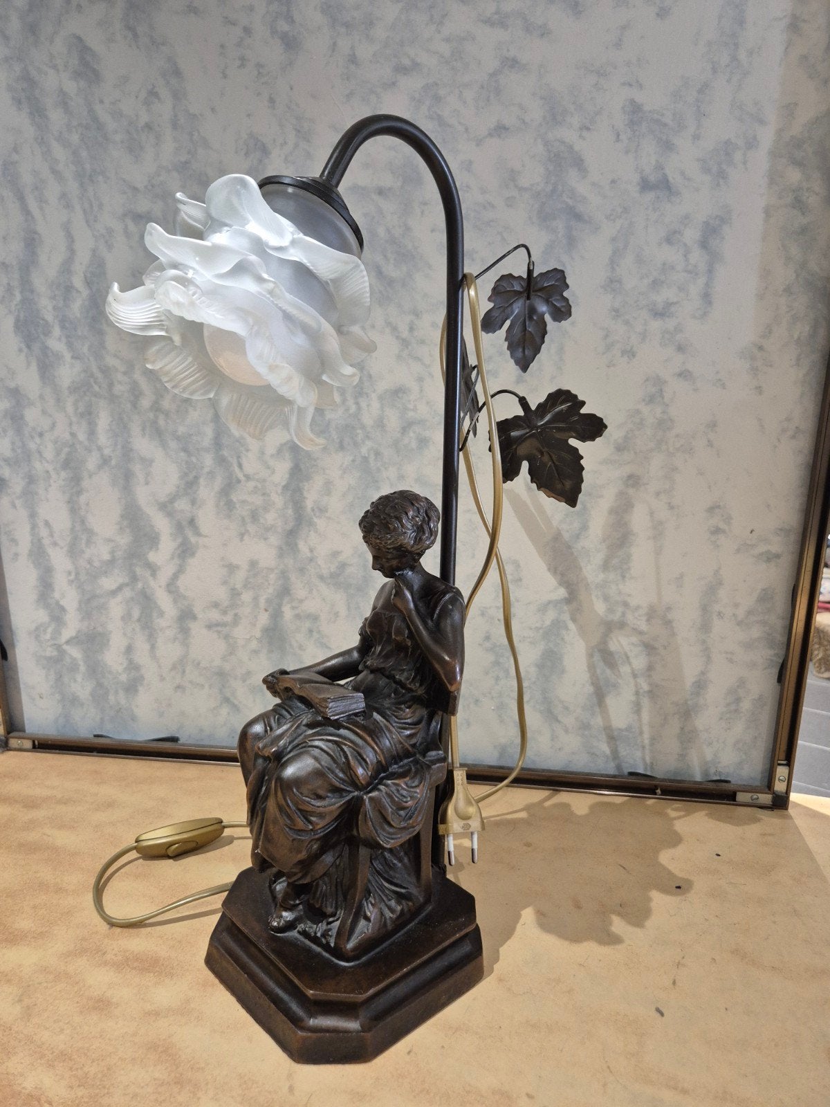 Vintage liseuse schemerlamp, Vintage, Onbekend, Ophalen of Verzenden, Onbekend