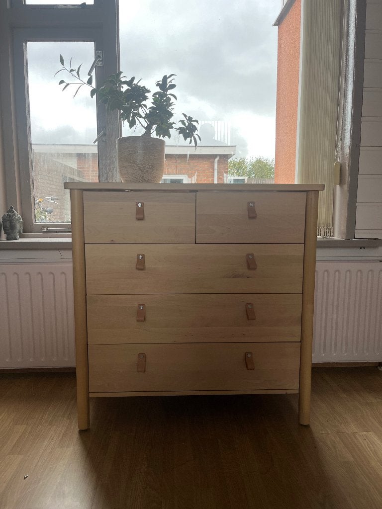 Ikea BJÖRKSNÄS Ladekast 5 lades, berken, 90x47x90 cm, Ophalen, Gebruikt, 5 laden of meer, Minder dan 100 cm