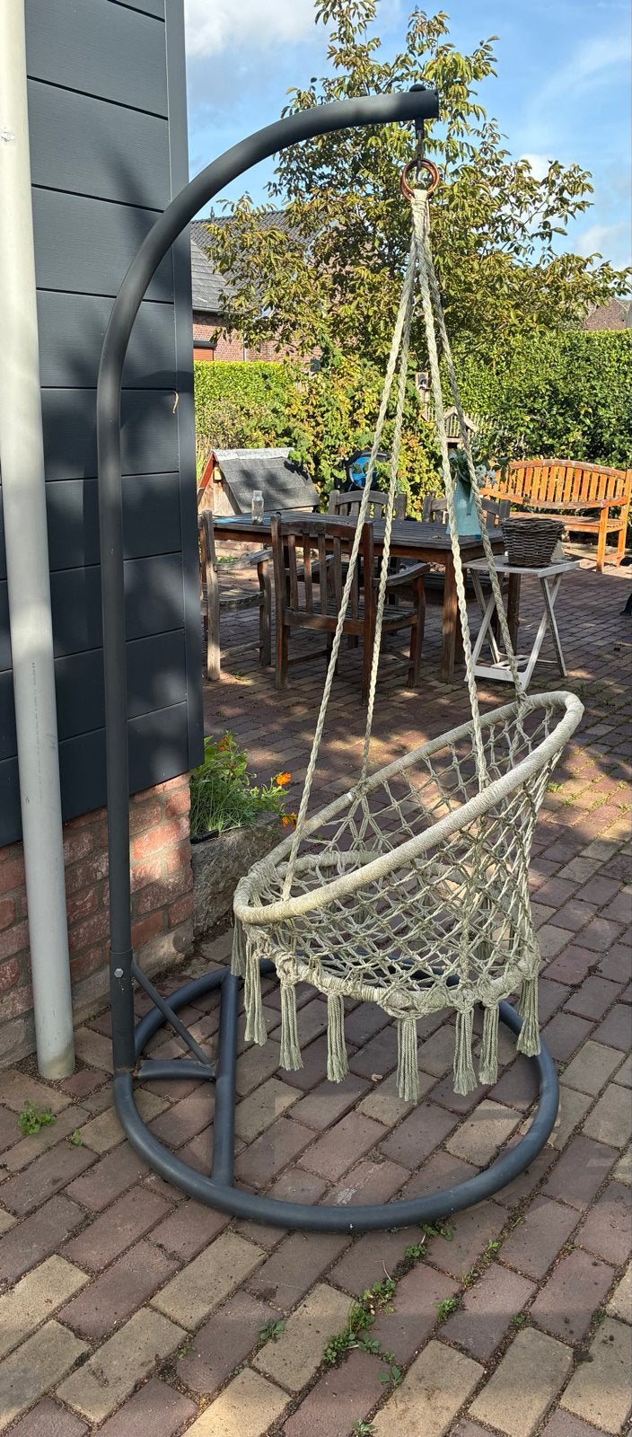 Standaard voor hangstoel - 195cm hoog, 120kg draagkracht, Ophalen, Gebruikt, Met standaard, Eenpersoons