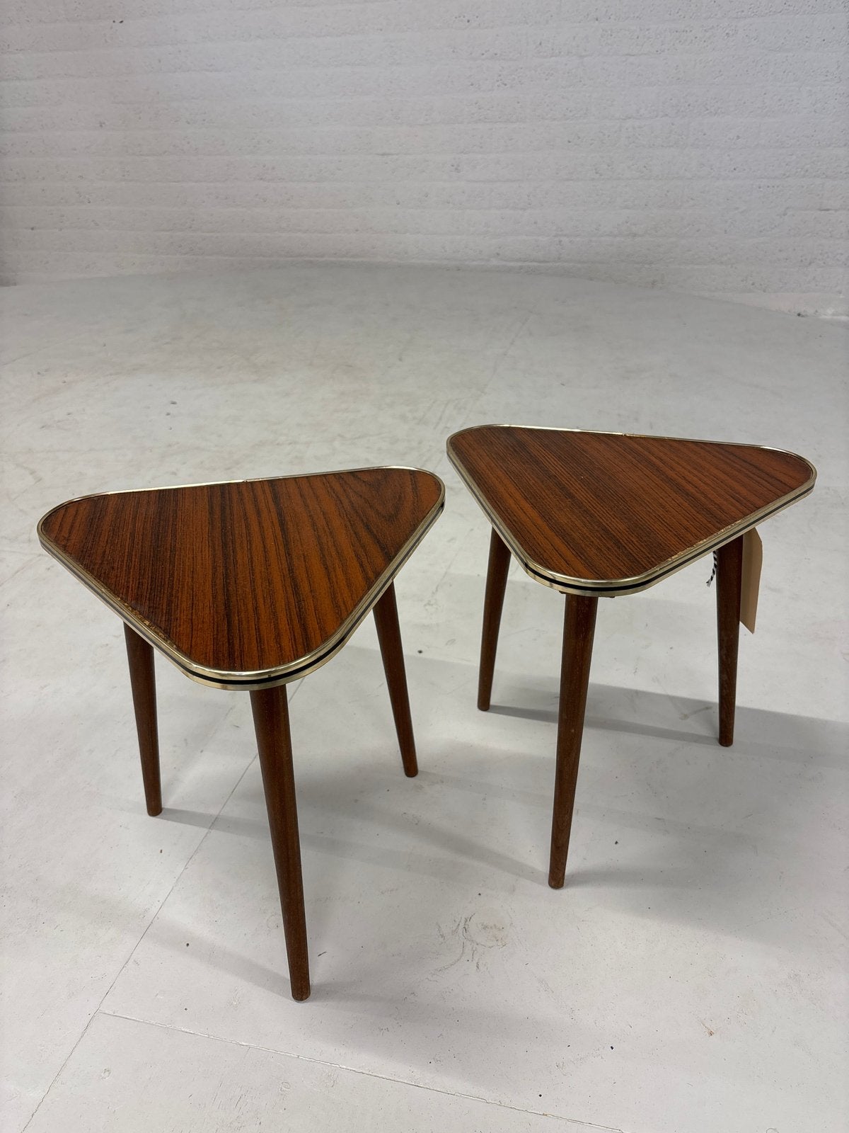 Set van 2 Retro Bruine Formica Plantentafeltjes - Uniek!, Ophalen