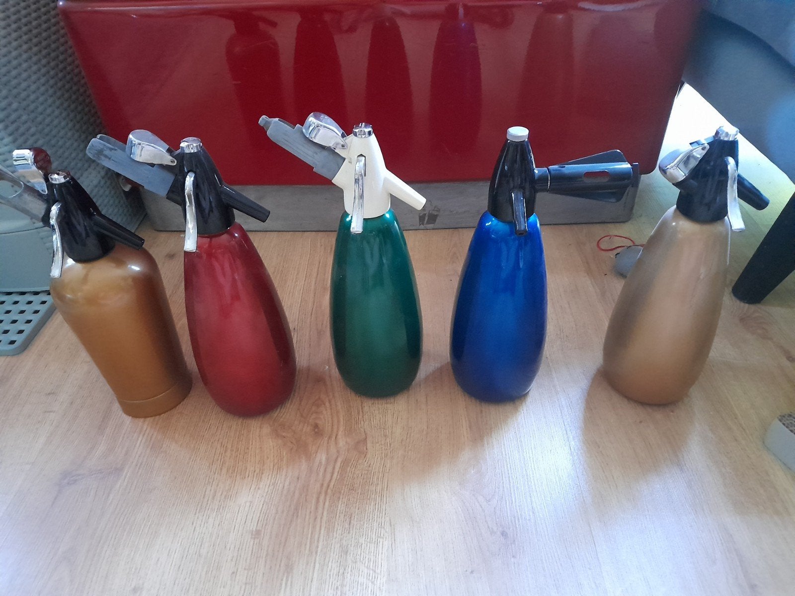 Set van 5 vintage sifons in diverse kleuren, Antiek en Kunst, Ophalen of Verzenden