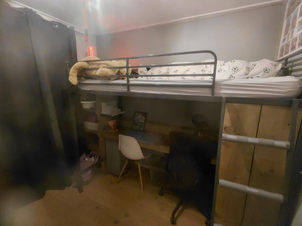 Hoogslaper incl bureau, Ophalen, Gebruikt, Eenpersoons, 90 cm