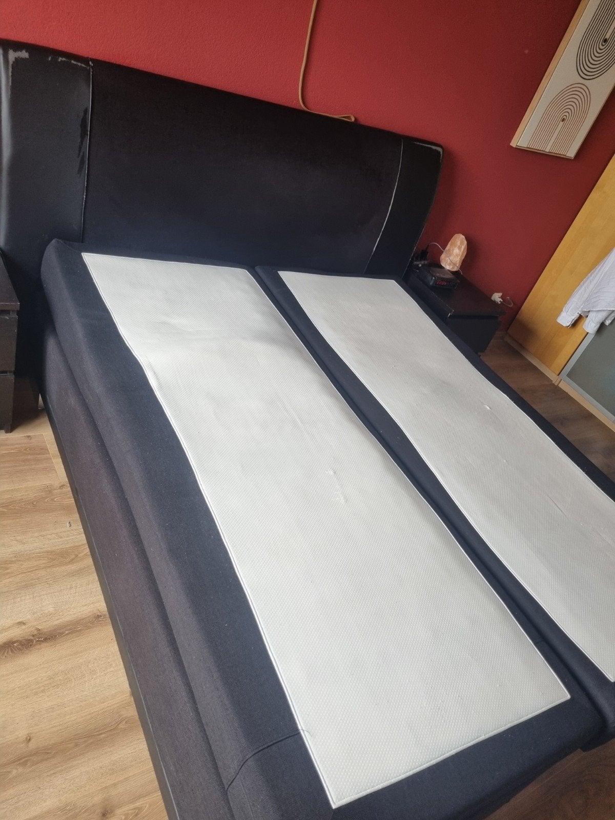 Tweepersoons boxspring 160x200, Ophalen, Gebruikt, Zwart, Tweepersoons