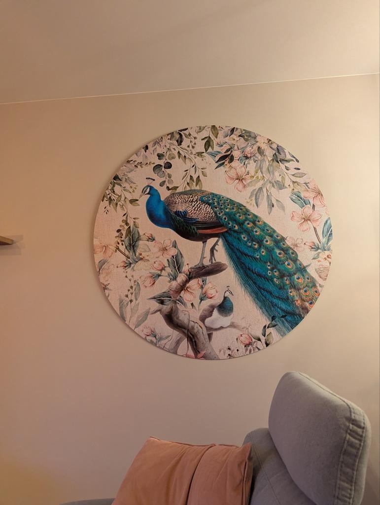 Muurcirkel Pauw 140 cm - HIP ORGNL (dibond), Ophalen, Zo goed als nieuw