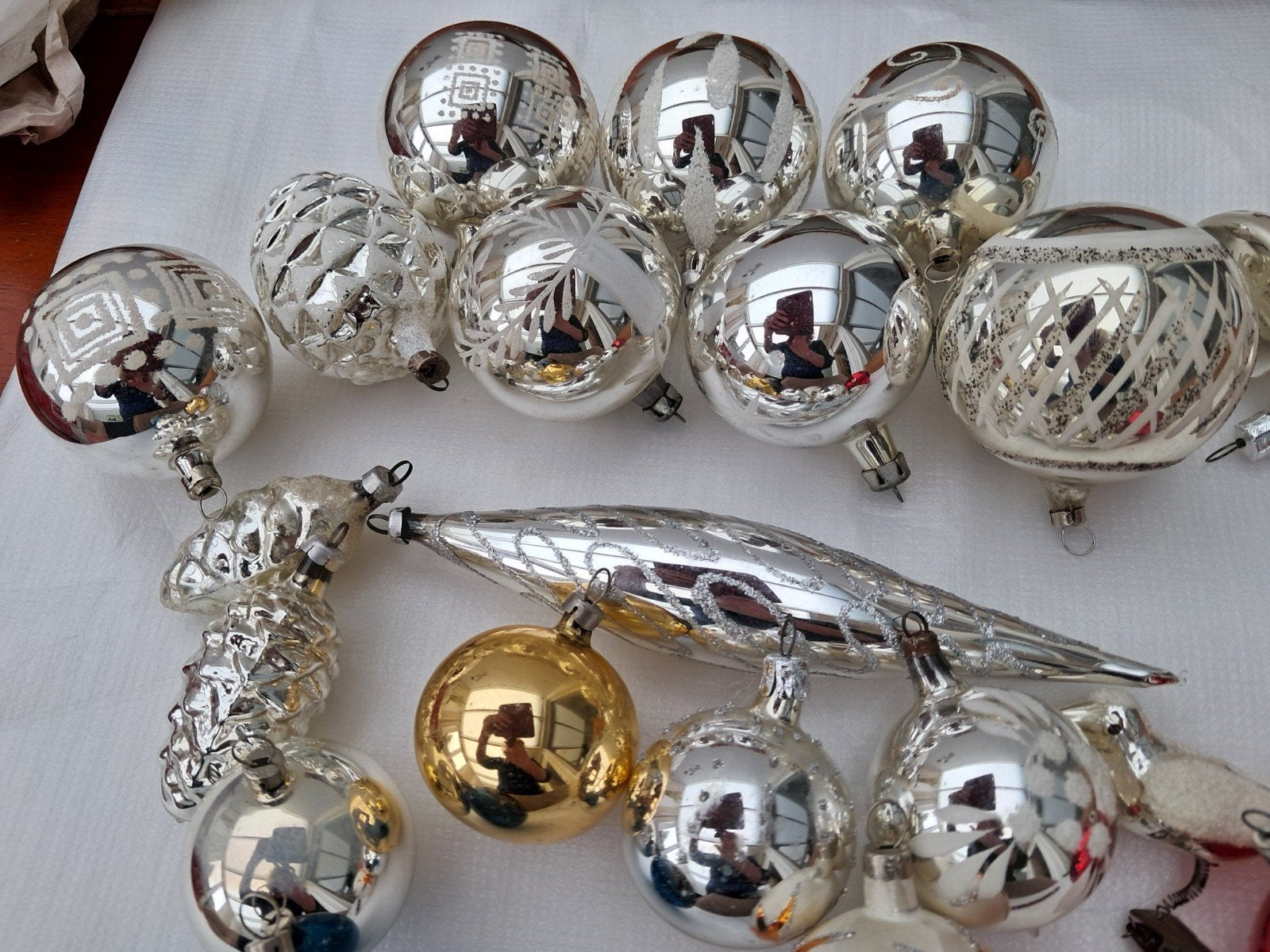 Oude Kerstballen van glas ..e.d. Herten kerstbal apart ..., Ophalen, Gebruikt
