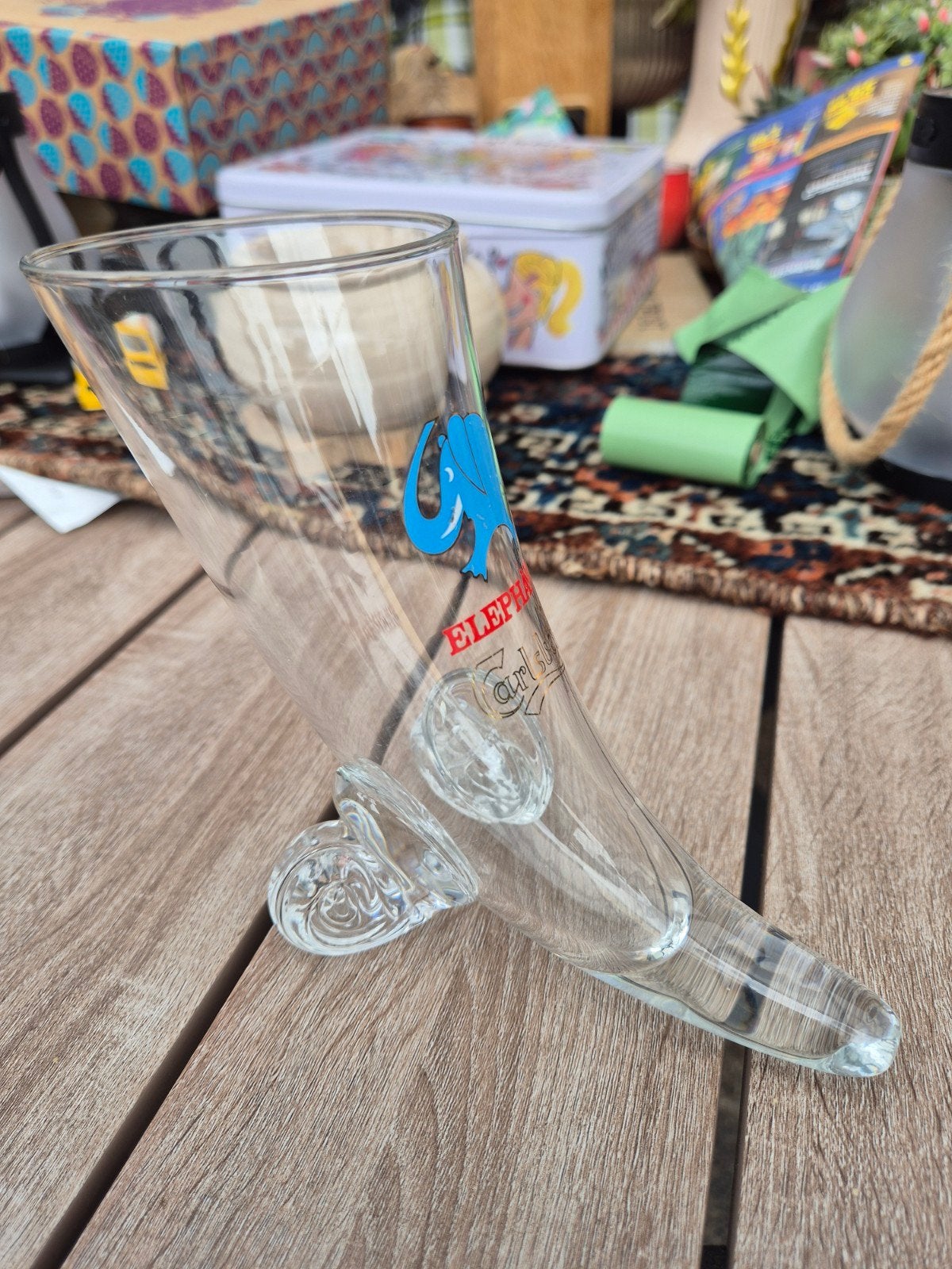 Carlsberg elephant glas zeldzaam, Verzamelen, Glas en Borrelglaasjes, Ophalen of Verzenden, Zo goed als nieuw, Bierglas