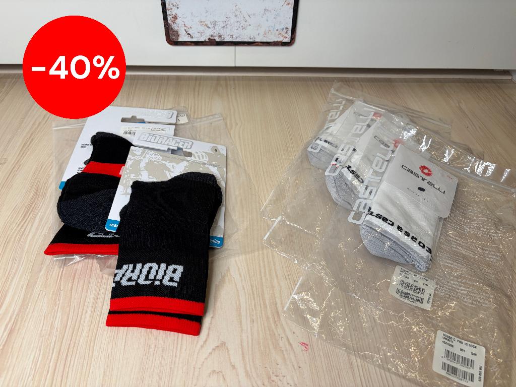 Fietssokken 2x Bioracer 3x Castelli, maat 35-9, hoge korting, S, Castelli, Schoenen, Nieuw